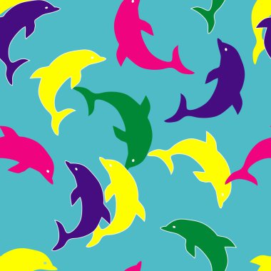 Seamless dolphin pattern clipart