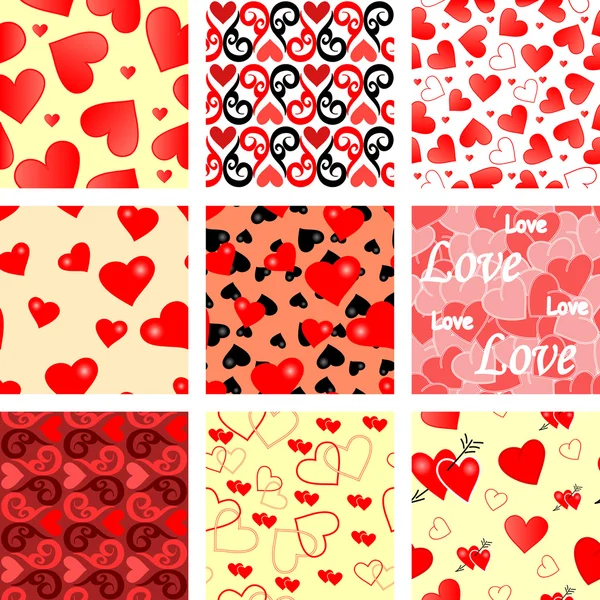 Modèles de coeur sans couture Valentine — Image vectorielle