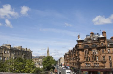 Red sandstone tenements Glasgow Scotland clipart