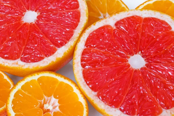 stock image Pink grapefruits and mandarins