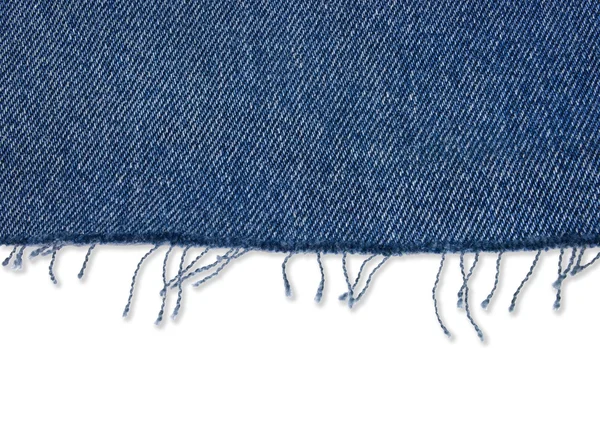 stock image Piece of jeans fabric with fringe