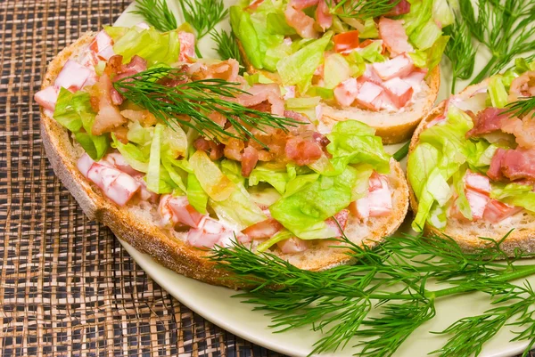 Homemade blt sandwiches - appetizers — Stock Image Homemade blt sandwiches - appetizers Royalty Free Stock Images