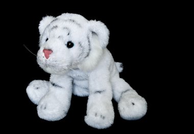 White cute tiger cub - plush toy clipart