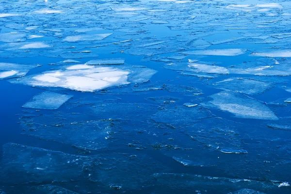 stock image Blue water covered with ice