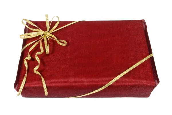 Verpackte rote Geschenkbox — Stockfoto
