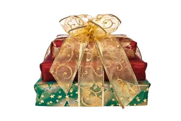 Stapel verpackter Geschenkboxen — Stockfoto