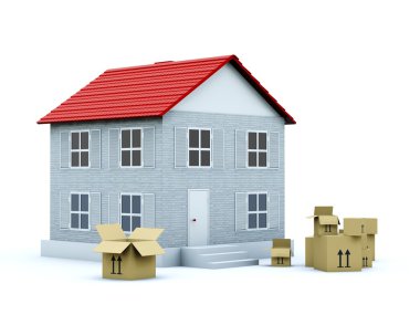 House with empty boxes clipart