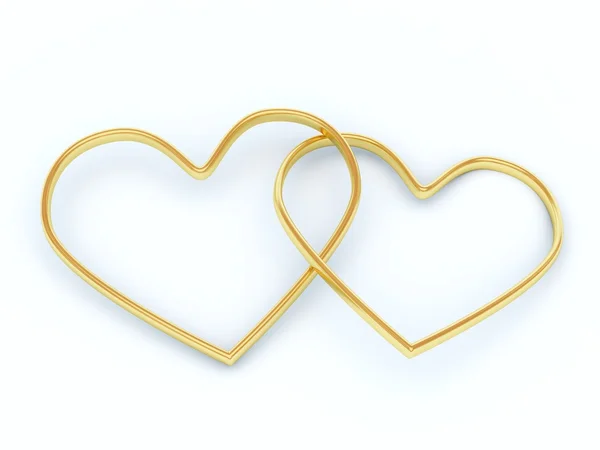 Anéis em forma de coração — Fotografia de Stock