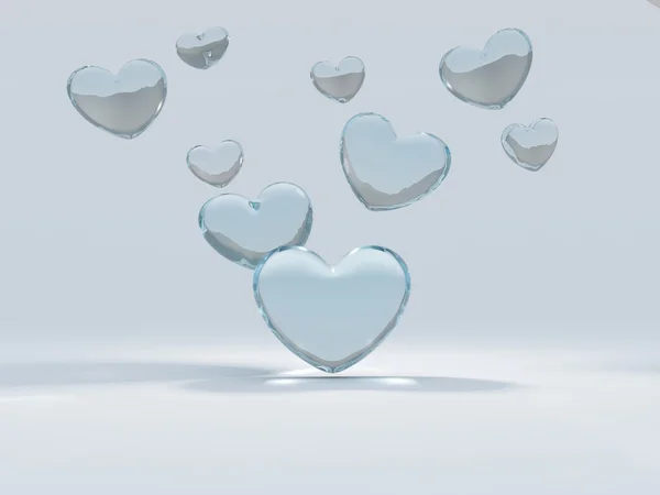 Herzen aus Glas — Stockfoto