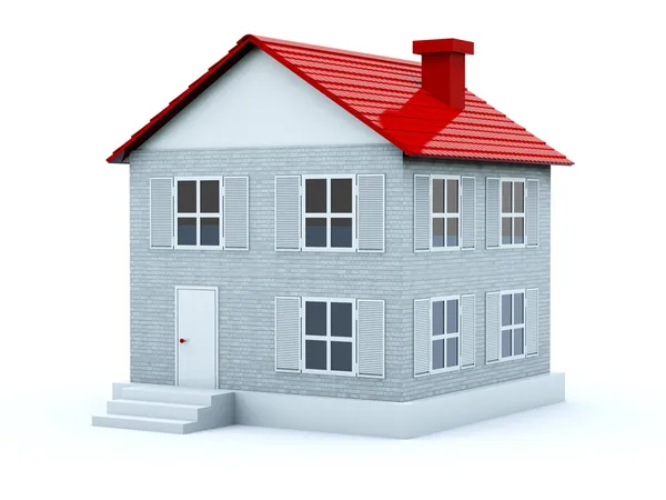 Casa com telhado vermelho — Fotografia de Stock
