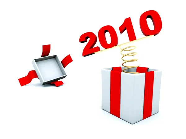 2010 jump from the box — Stock Photo, Image