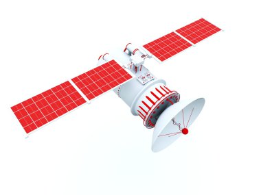 Satellite with red elements