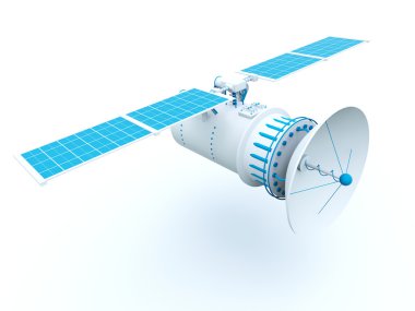 Satellite with blue elements