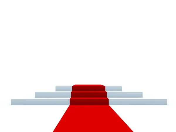 Pedestal com caminho vermelho — Fotografia de Stock