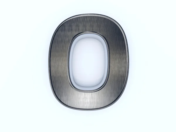 Metallic digit zero — Stock Photo, Image