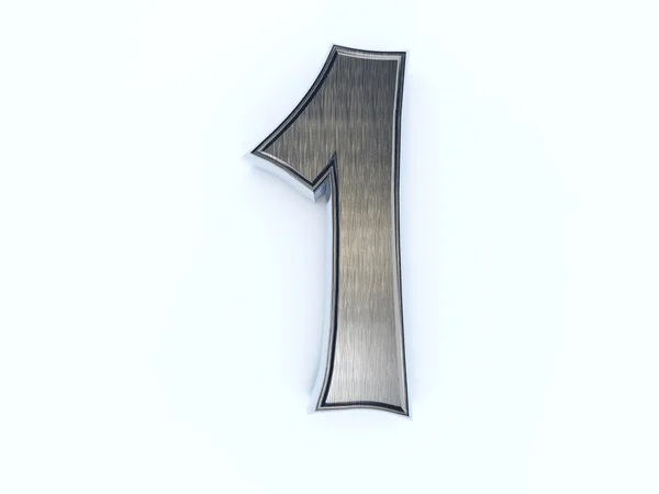 Metallic digit one — Stock Photo, Image