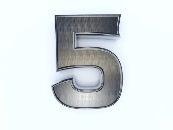 Stock image Metallic digit five