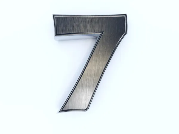 Metallic digit seven — Stock Photo, Image