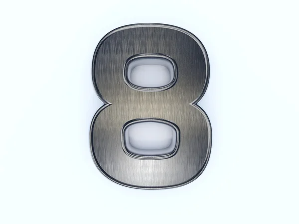 Metallic digit eight — Stock Photo, Image