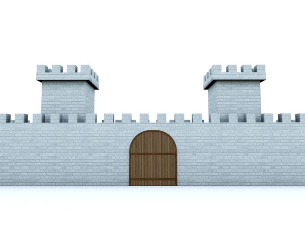 Стена с башнями — стоковое фото
