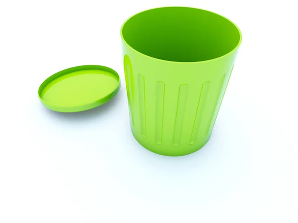 Empty green bin — Stock Photo, Image