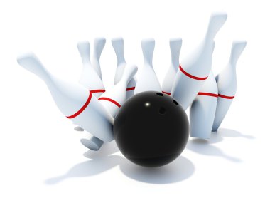 Skittles for bowling clipart