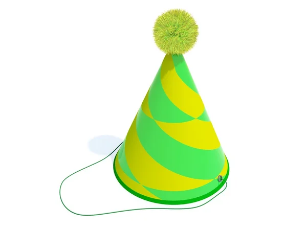 緑と黄色の誕生日キャップ — ストック写真