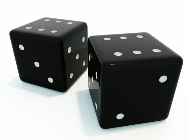 Hat-hat fekete kocka — Stock Fotó