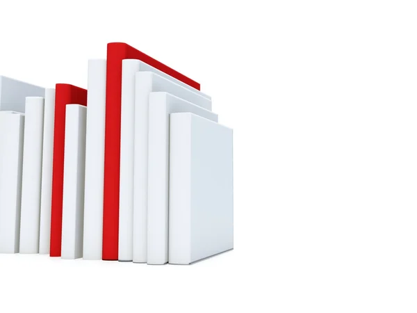 Livros vermelhos e brancos — Fotografia de Stock