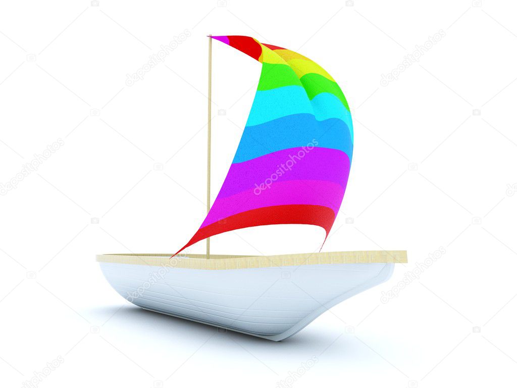 Boat with color sail