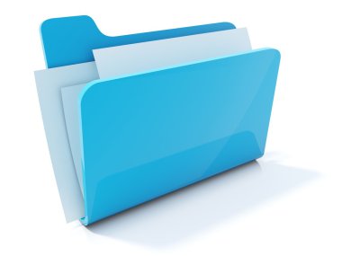 Full blue folder icon clipart