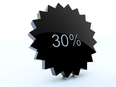 30 percent black sale icon clipart