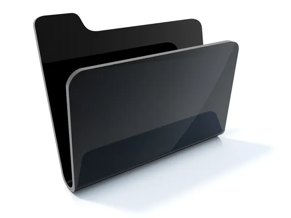 Pusty folder czarny ikona — Zdjęcie stockowe