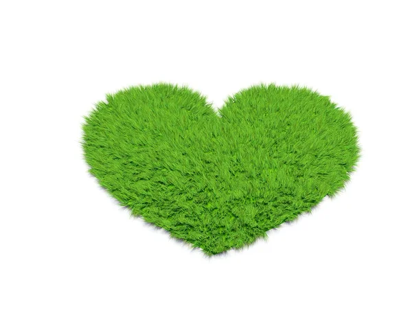 Сердце из зеленой травы — стоковое фото
