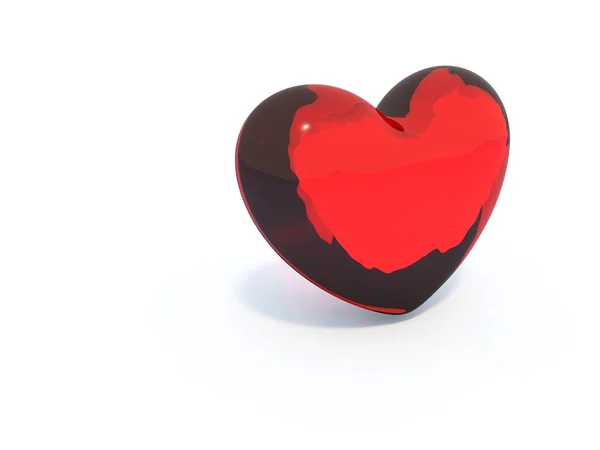 Czerwone serca ze szkła — Zdjęcie stockowe