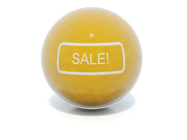 Ícone de venda brilhante amarelo — Fotografia de Stock