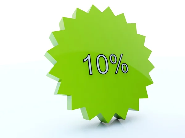 10 procent sprzedaży zielona ikona — Zdjęcie stockowe