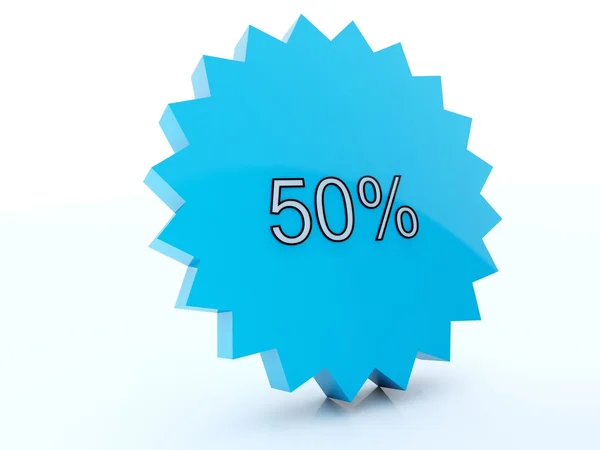 50 Prozent blaue Verkaufsikone — Stockfoto