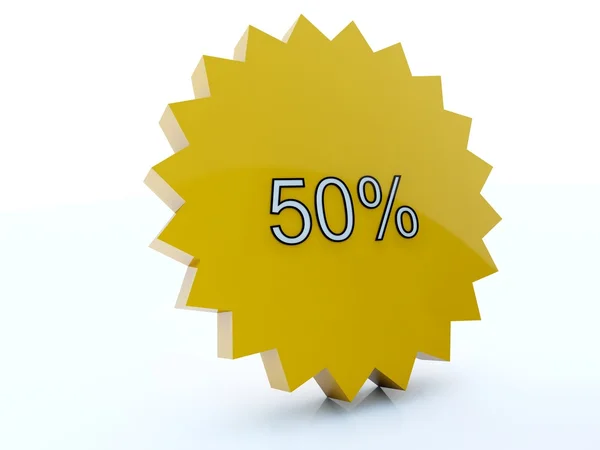 stock image 50 percent yellow sale icon