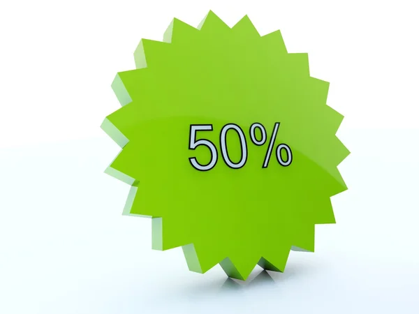 Ícone de venda 50 por cento verde — Fotografia de Stock