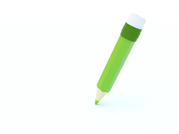 Green pencil icon — Stock Photo, Image