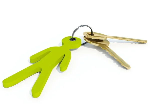 Schlüssel mit grünem Trinker — Stockfoto