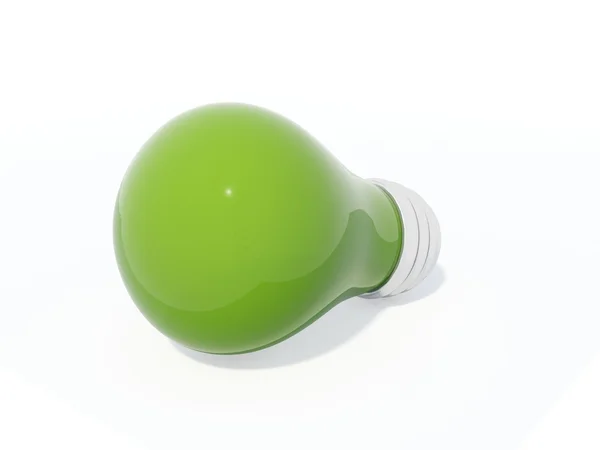 Elctric zielone światło żarówka — Zdjęcie stockowe
