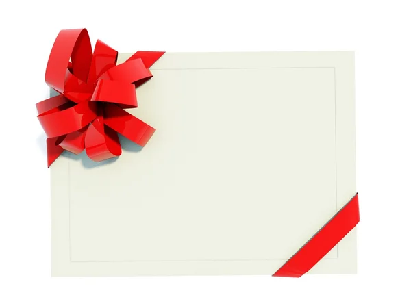 Carte de vœux avec arc rouge — Photo