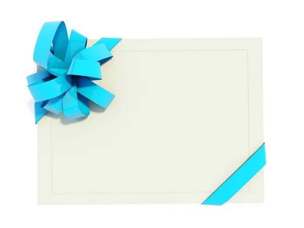 Grußkarte mit blauer Schleife — Stockfoto