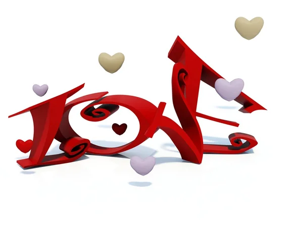 Amor palavra vermelha — Fotografia de Stock