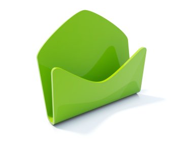 Empty green mail icon clipart