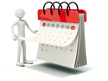 Man with red calendar clipart