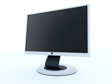3d render of flat LCD monitor clipart
