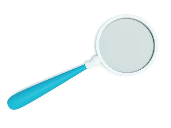 stock image Magnifer with blue handle isolated on wh